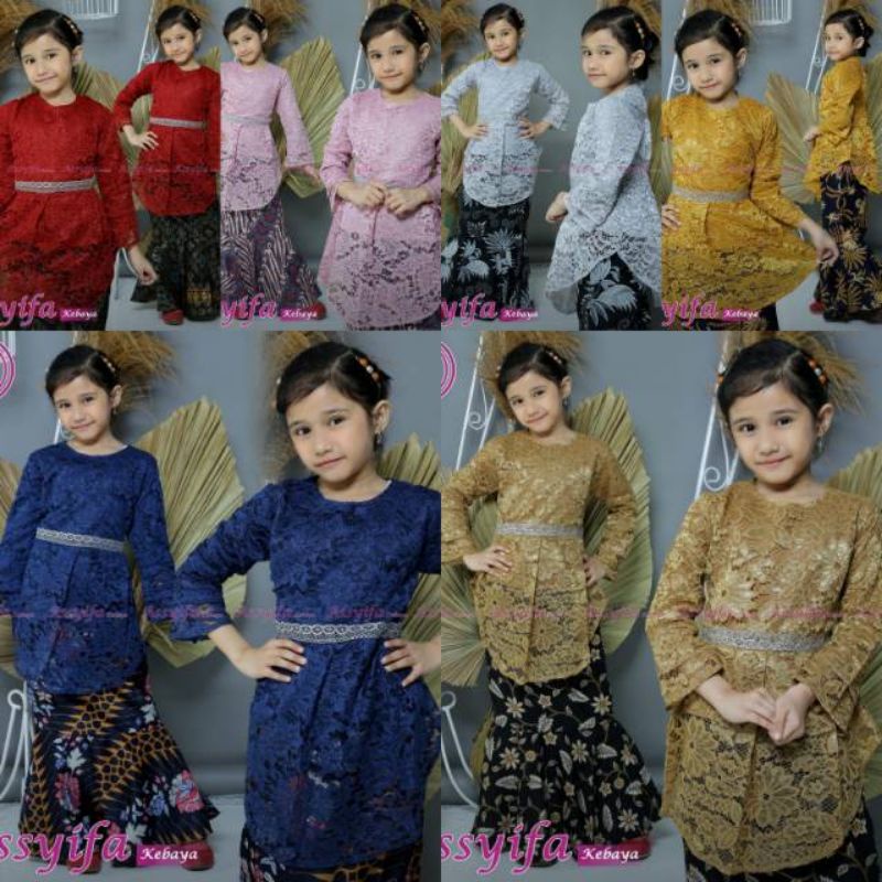 Setelan kebaya brukat kartini anak/kebaya anak/kebaya wisuda anak