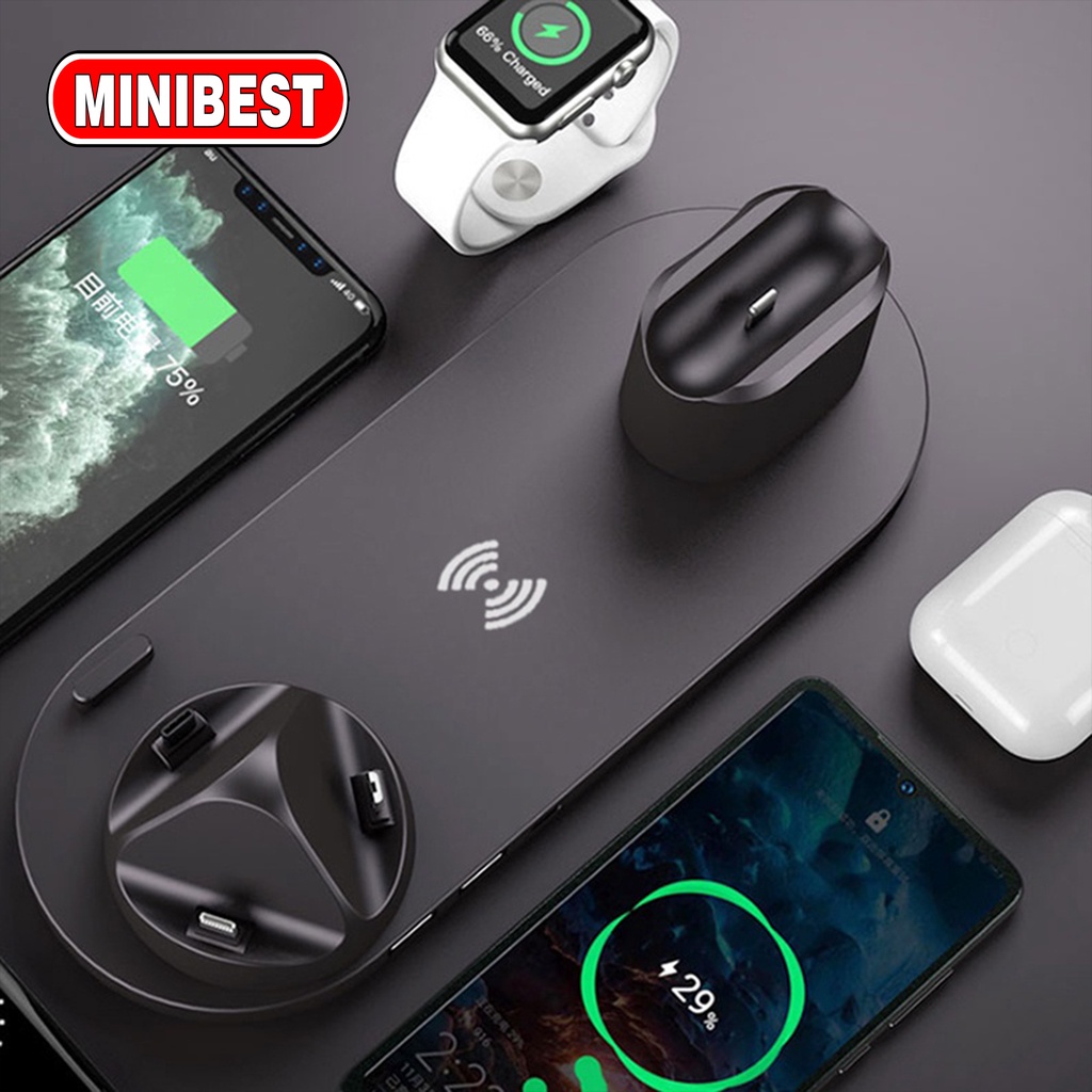 [MB] Wireless Charger 6 in 1 Fast Charging Universal Multifungsi