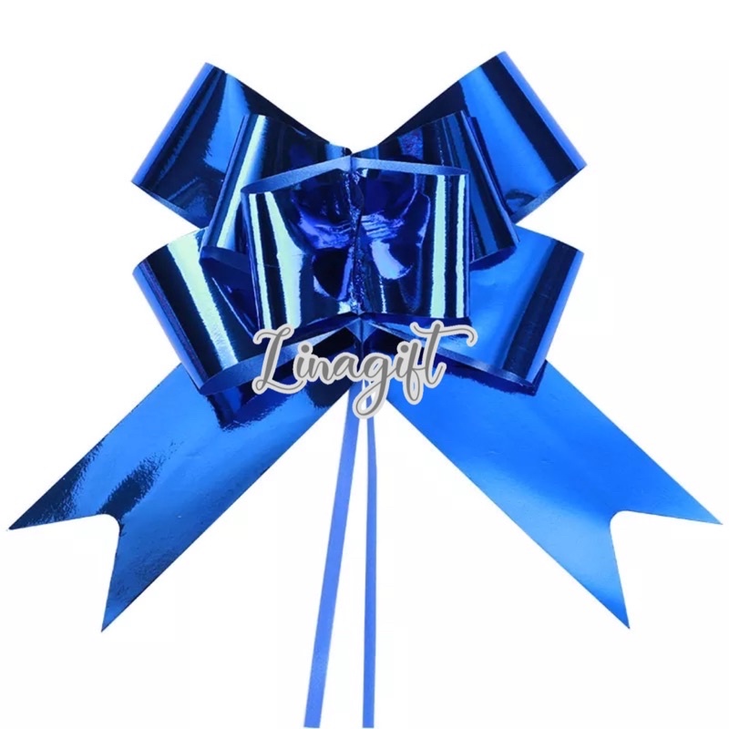 PITA TARIK JEPANG / PITA SERUT METALIK 50CM / PITA RENDA SOUVENIR / PITA JADI / PITA KADO PLASTIK / HIASAN PARCEL HAMPER - PULL BOW METALLIC PLASTIC RIBBON