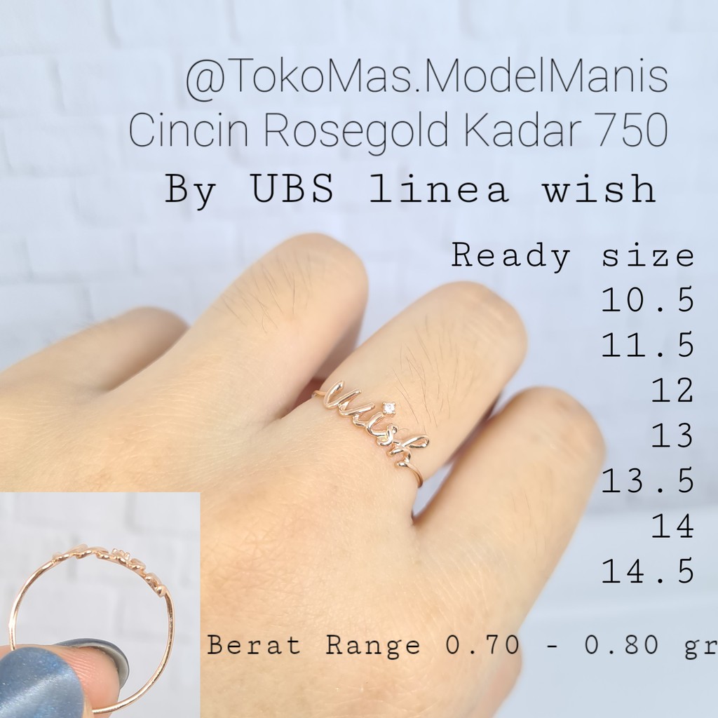 Cincin Emas Ubs Linea Wish Wish Rosegold Emas 750 Kadar 17 K Indonesia