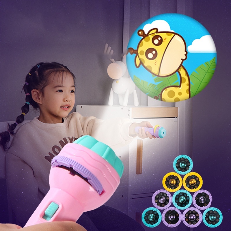 [Ready Stock]Mainan Anak Senter Proyektor / Fun Flashlight / Mainan Proyektor Gambar / Mainan Edukasi COD produk baru mode