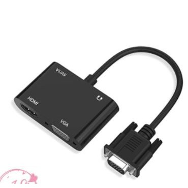 Vga male to hdmi vga audio 3.5mm female adapter converter full hd 2k for pc laptop - Konverter Vga to hdtv vga