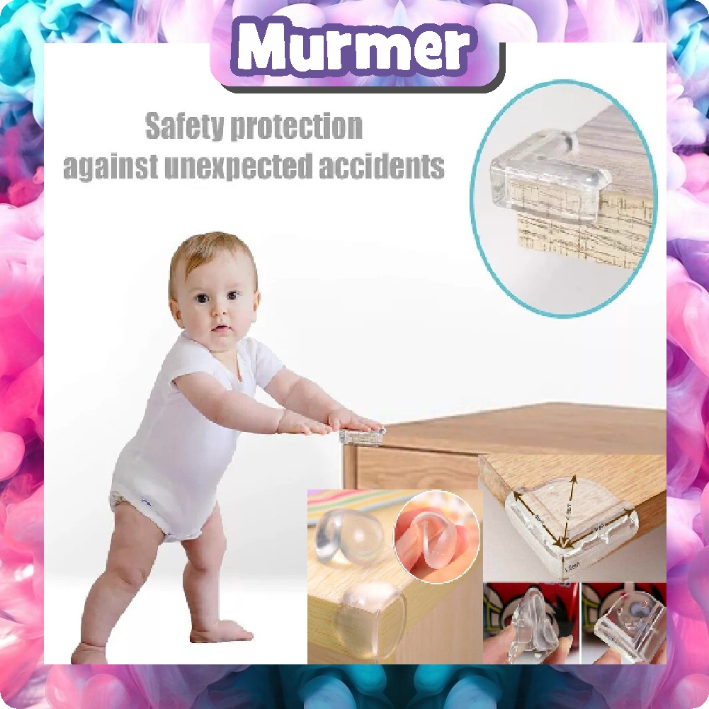 Murmerofficial R403 Pelindung Sisi Meja Siku Meja Kaca Bahan Silikon Aman untuk Bayi Pengaman Meja