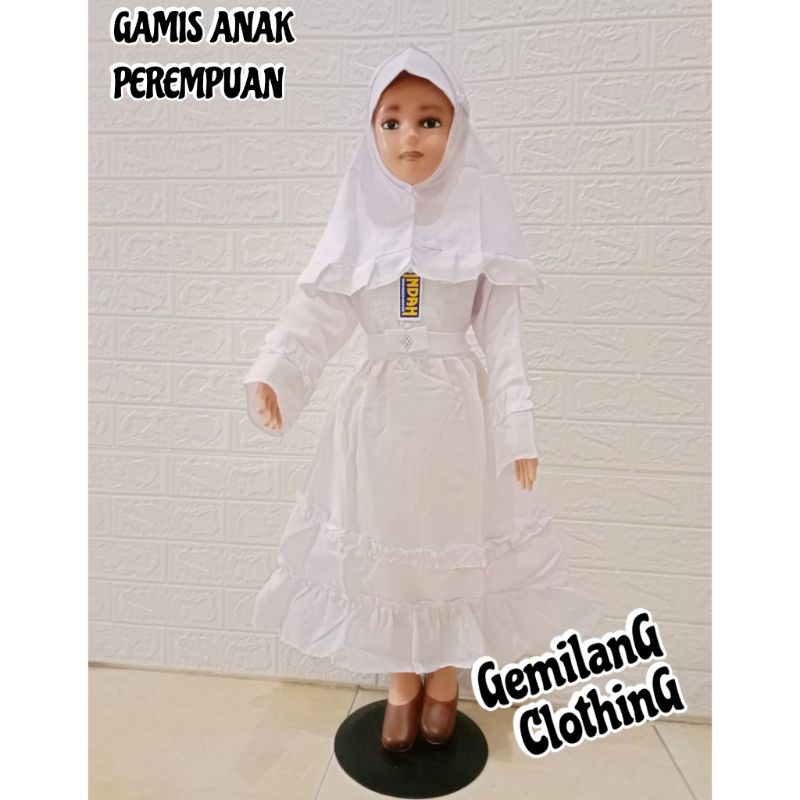 GAMIS PUTIH POLOS // PAKAIAN MUSLIM ANAK PEREMPUAN