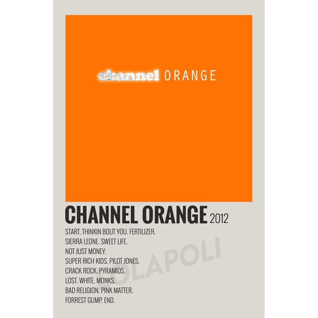 Poster Cover Album Channel Orange - Frank Ocean