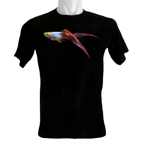 Indoshirt - Kaos Ikan Guppy Double Sword - Bahan Katun - Kerah O - Ukuran 3XS sampai dengan 3XL - Ba