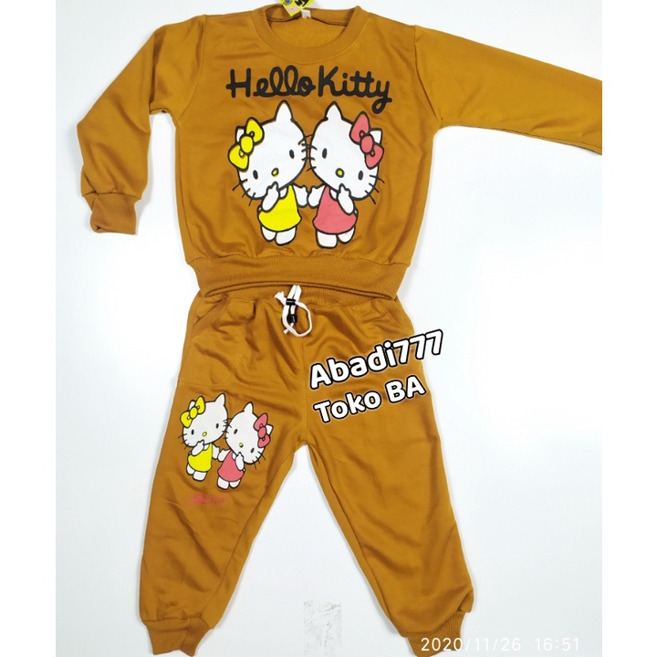 Set switer anak bahan babyterry hello kitty 1-6 Tahun