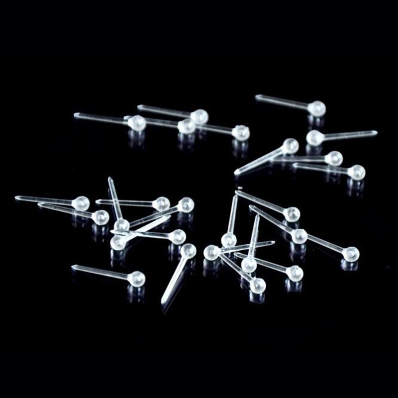 SIY  1000 Pcs Hypoallergenic Plastic Earrings Sticks Studs Pins Bars Ear Piercing Retainer Jewelry Making Findings DIY Supplies