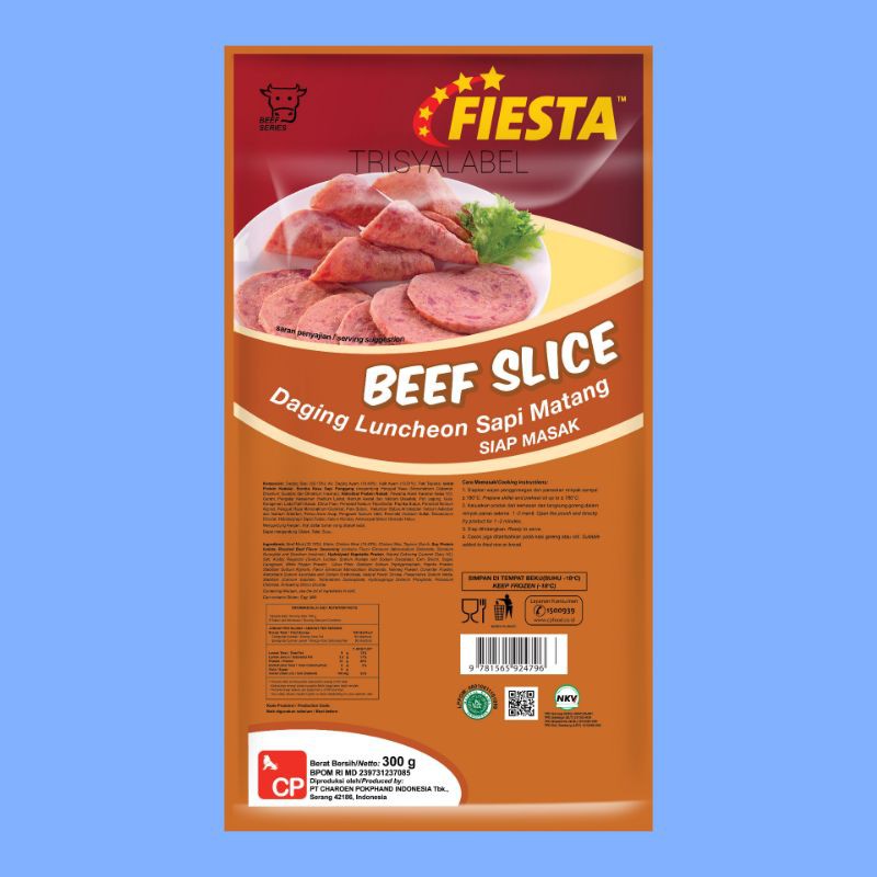 

300gr Fiesta Beef Luncheon Slice | Frozen Food | TRISYALABEL