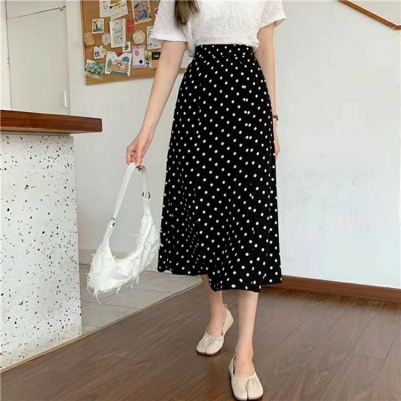 ROK MIDI POLKADOT / LUSIANA POLKA MIDI SKIRT / ROK POLKADOT MIDI HIJABER / Rok hijaber