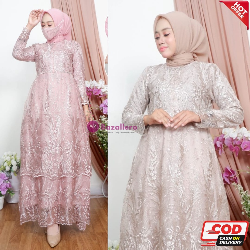 (COD)BZ-GAMIS TINGKAT TILLE AILISYA - GAMIS PESTA - GAMIS KONDANGAN TERBARU - GAMIS KEKINIAN - GAMIS