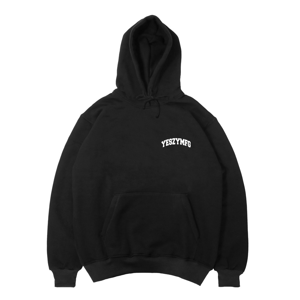 YESZY.MFG Hoodie Black Cyber Small F White