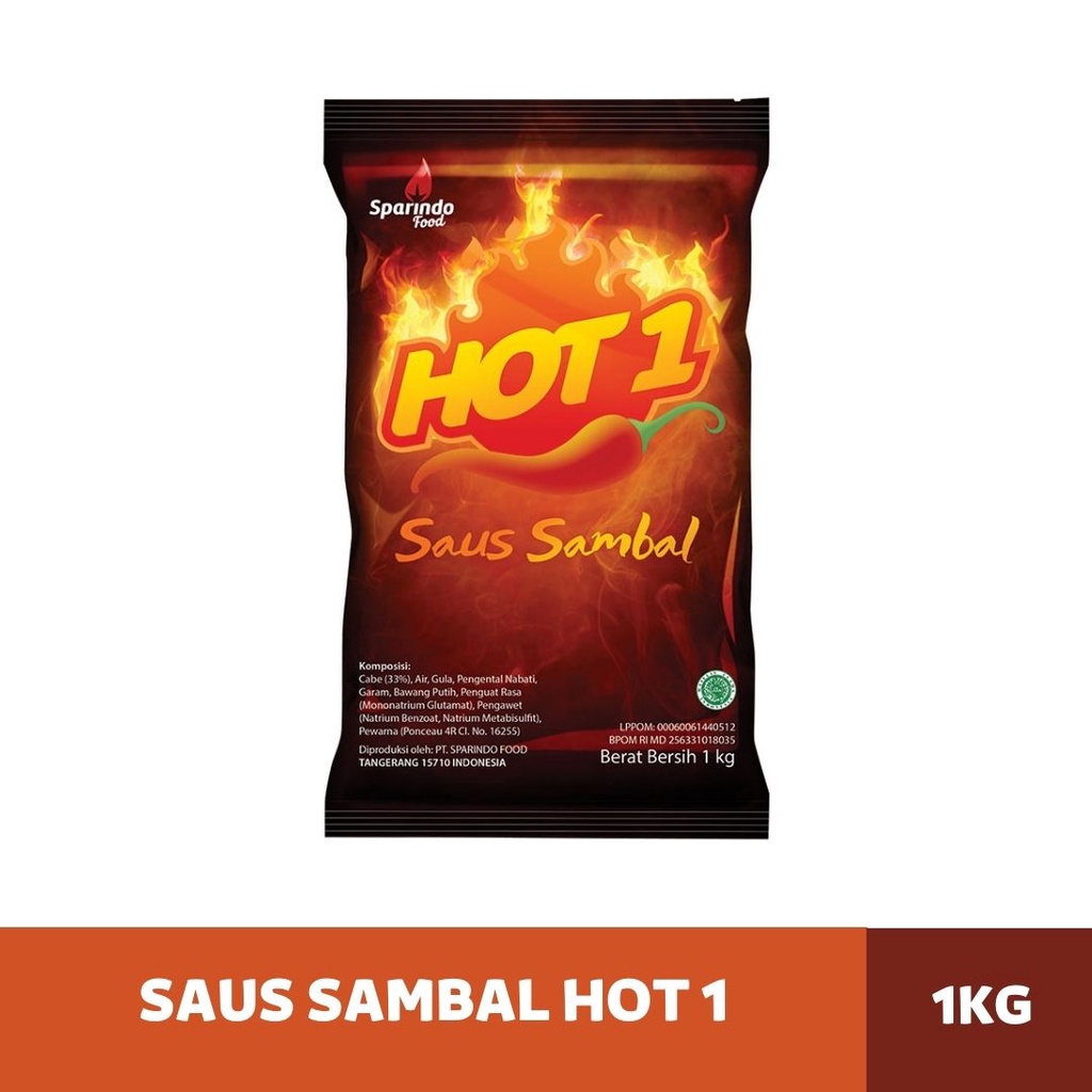 

Saus Sambal Hot 1 1kg | Hot 1 Sauce Sambal 1kg & Sachet | Hot 1 Sachet 9 Gram