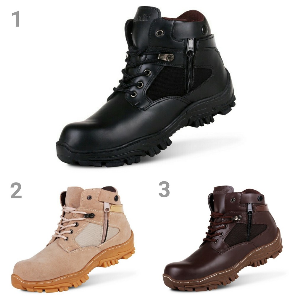 Sepatu Safety Boots Pria Cheap Pendek Sepatu Sefti Kerja Proyek Ujung Besi Murah