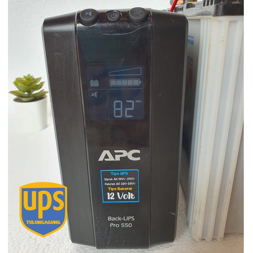UPS 550VA/330Watt LCD Monitor Modif Timer dan Fan Sensor Suhu, AKI 12V 7A- 100A 24jam