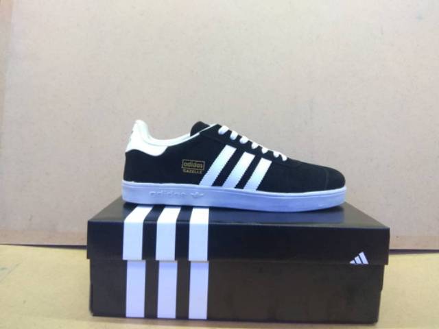 Sepatu Adidas Gazelle Black White Hitam Putih Import Vietnam Navy Kuning Sneakers Casual Kado Hadiah