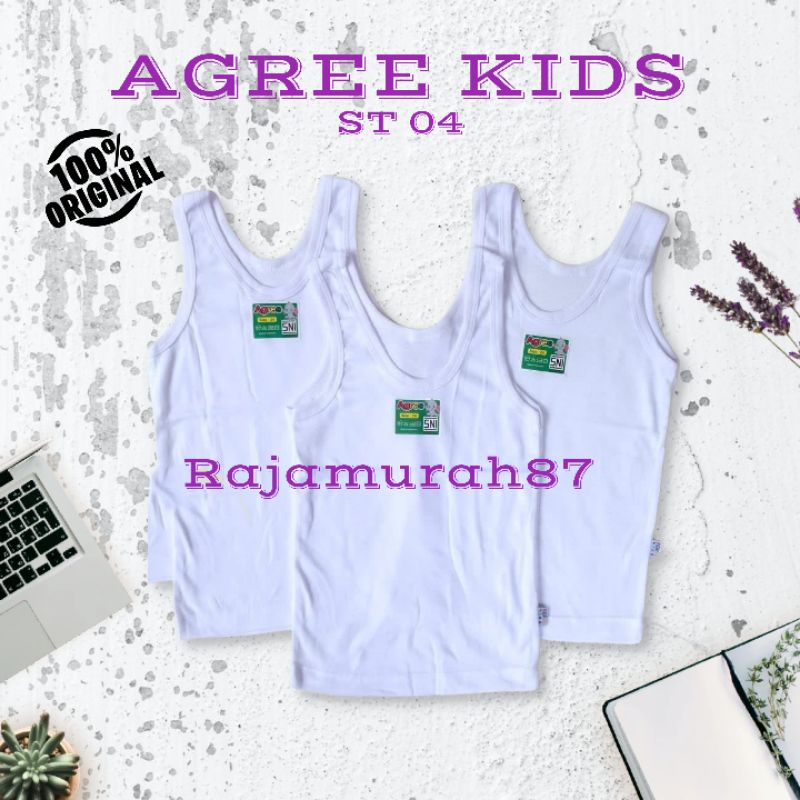 ( 3PCS )Singlet Agree Kids ST04  Singlet anak Tanggung  Singlet Anak Agree   singlet agree