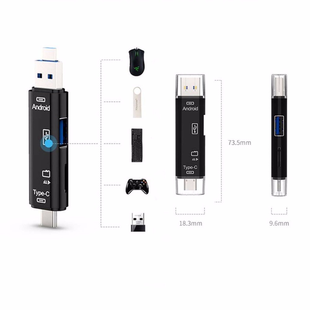 Portable OTG Card Reader USB Type C Micro USB D-188