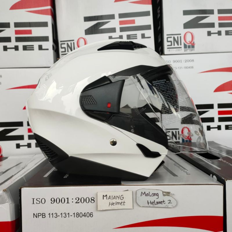Helm ZEUS 611 Solid White (Ongkir Termurah 2kg)-1
