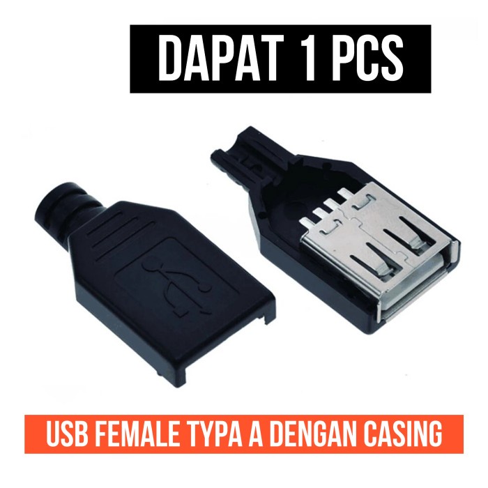 Tipe A Kasing Casing Socket Connector Usb Female Type A - 90 4 pin