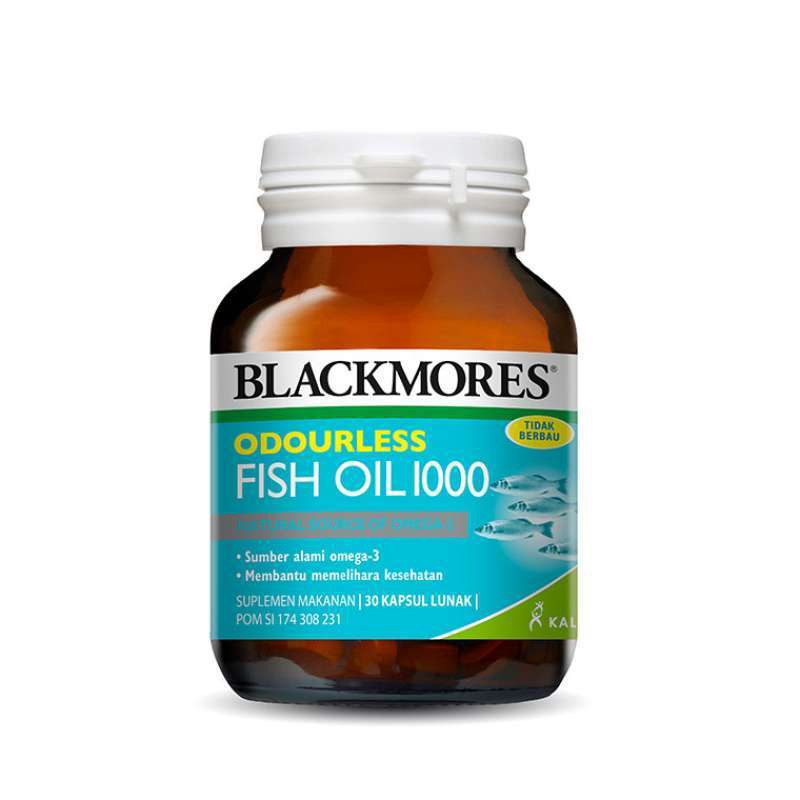 BLACKMORES ODOURLESS FISH OIL 1000 ISI 30 KAPSUL MINYAK IKAN BLACK MORES MULTIVITAMIN ORIGINAL