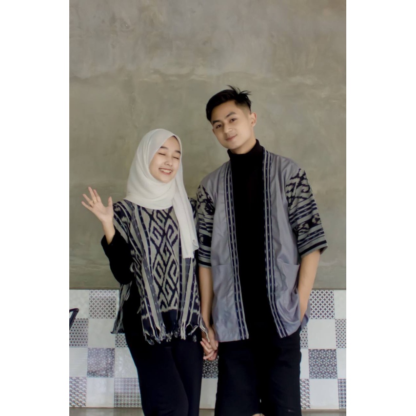 COUPLE TENUN TORA VEST TENUN IKAT ASLI KEISHAN.ID OUTER SONGKET CARDIGAN TENUN KIMONO TENUN BOLERO TENUN || COUPLE TENUN || SET COUPLE TENUN || SET COUPLE TENUN KELUARGA