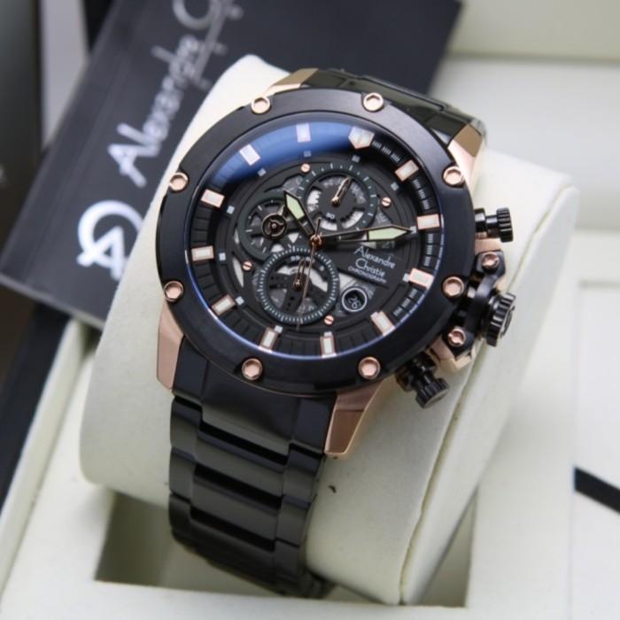 ALEXANDRE CHRISTIE AC 6564 ROSEGOLD BLACK STAINLESS AC6564 PRIA ORI