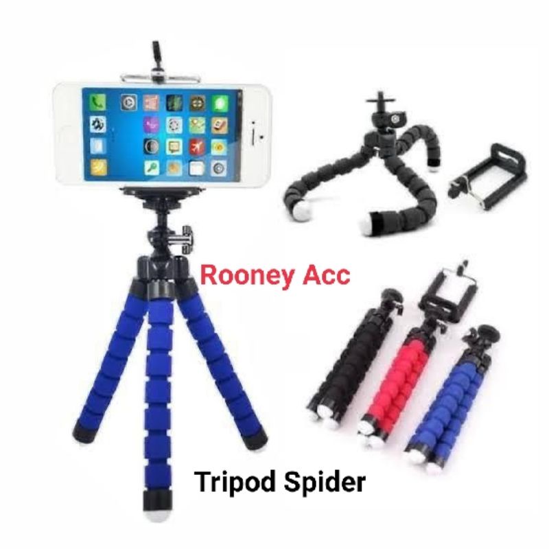 TRIPOD MINI CAMERA/HP + HOLDER U TRIPOD SPIDER FLEXIBLE MINI TRIPOD + HOLDER U VLOG YOUTUBER DAIRING