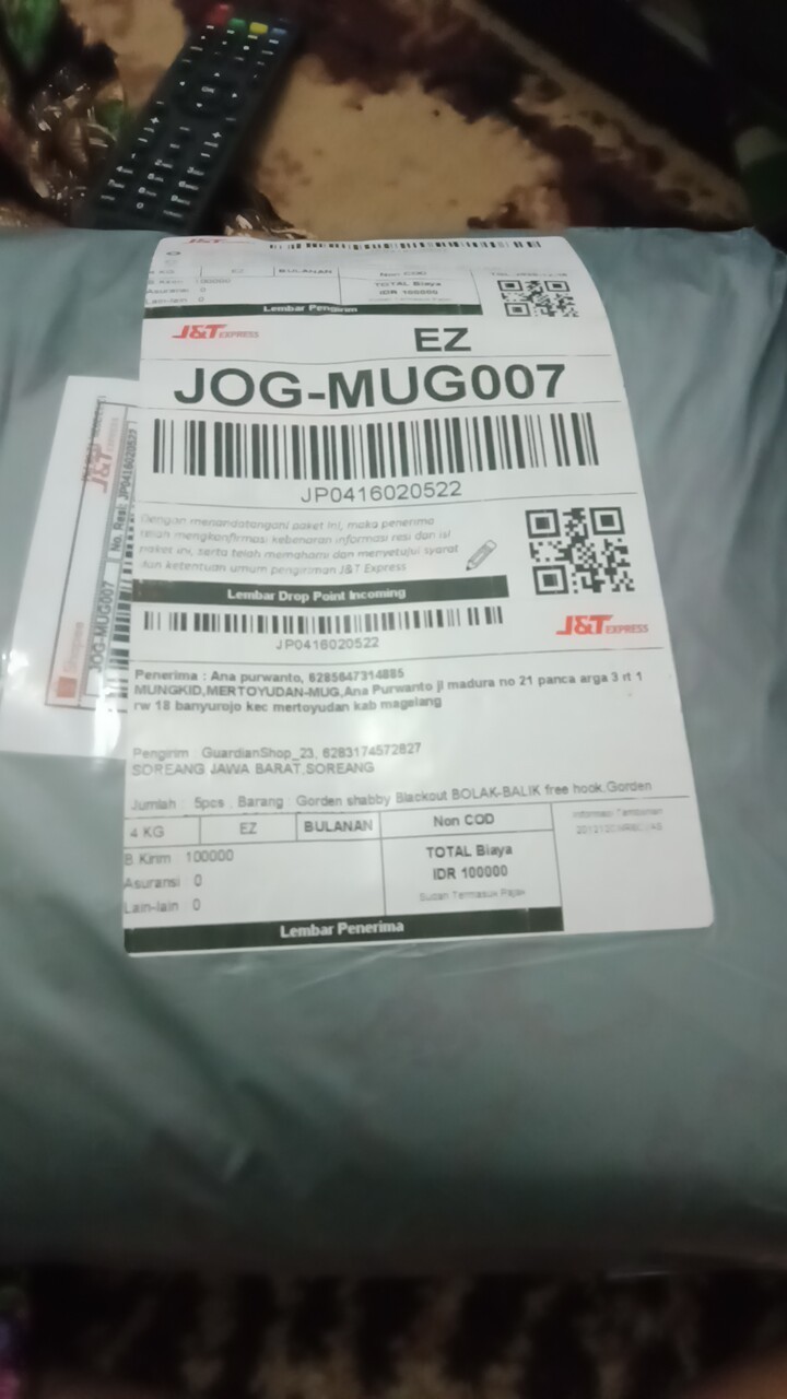 Gorden Shabby Blackout Bolak-balik Free Hook