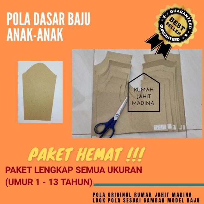 [[COD]] Jual Pola Jahit, Pola Dasar Baju Anak Usia 1 - 13 Tahun TERBATAS Kode 334