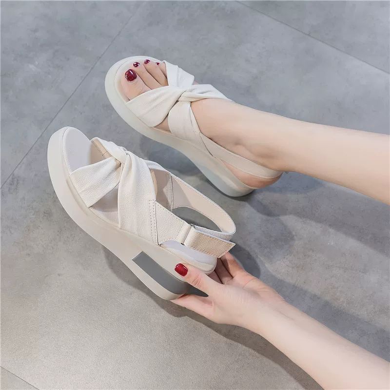 demol_shoes-sandal wanita Korea terpopuler-wedges sandal tali motif bunga kekinian-wedges sandal wan