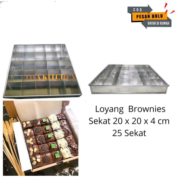 Loyang sekat kue Brownies / Loyang kue brownis 20x20x4cm 25 Lubang