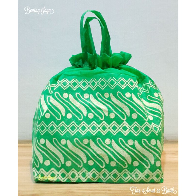 

Tas Hajatan Goodie Bag Serut 22 Batik SFM Hijau