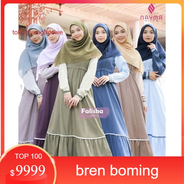 Gamis/Dress Busui Syari Falisha Dress Bahan Katun Medina By Nayma