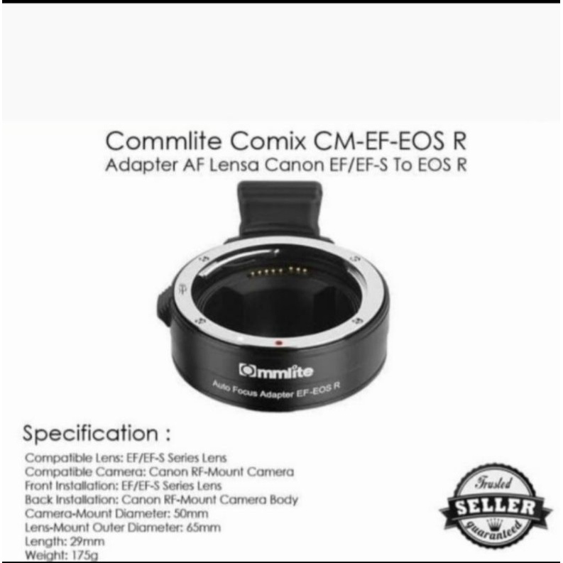 Commlite CM-EF-EOS R Adapter AF Lensa Canon EF/EF-S To EOS R