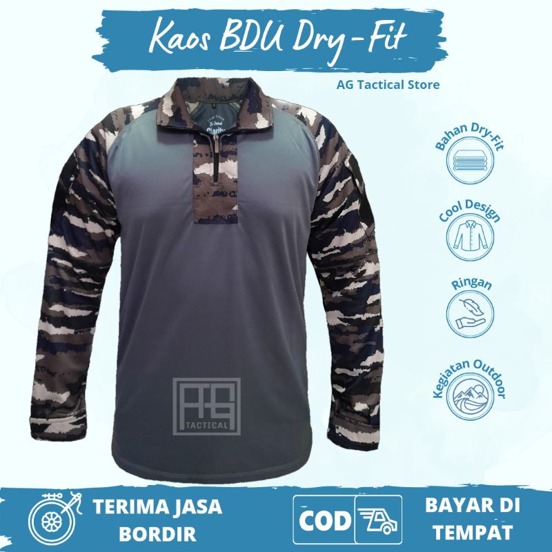 Kaos BDU  Drifit Tactical Jersey Dryfit Kombinasi Loreng Terlaris