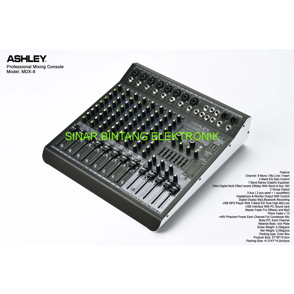 MIXER ASHLEY MDX 8 channel 24 bit 256 dsp