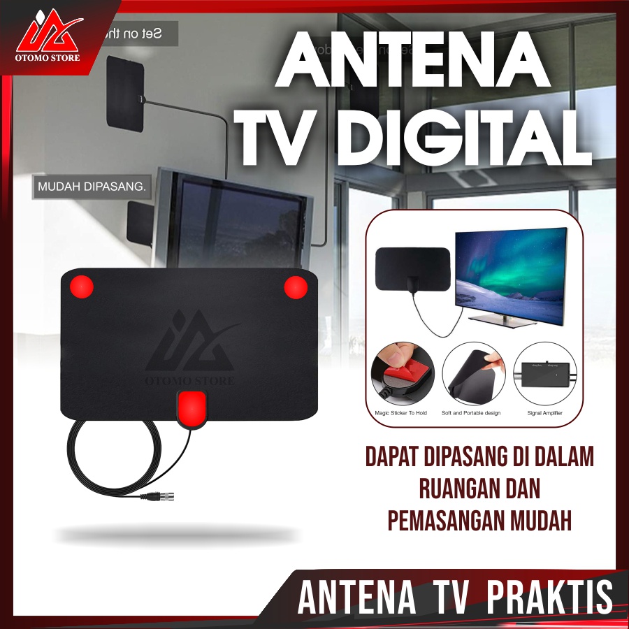 ANTENA TV DIGITAL INDOOR4K High Gain 25dB DVB-T2 PENANGKAP SINYAL CHANNEL DALAM RUANGAN TELEVISI