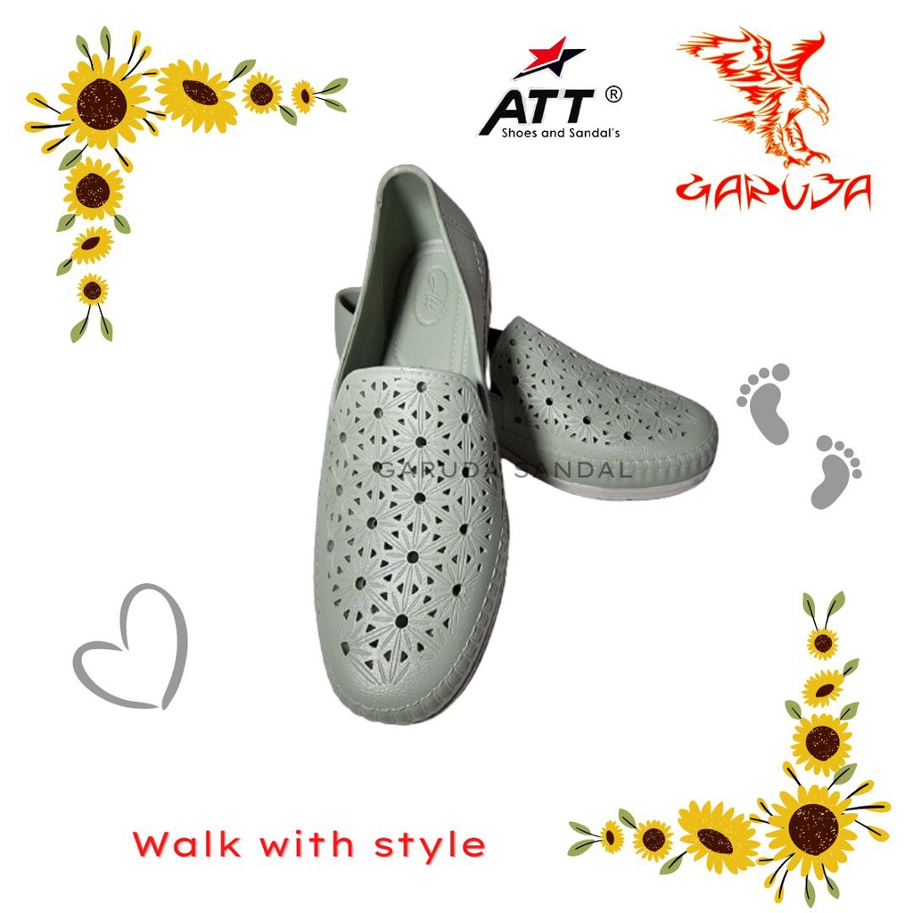 Sepatu karet wanita formal slip on ATT art SLN 495