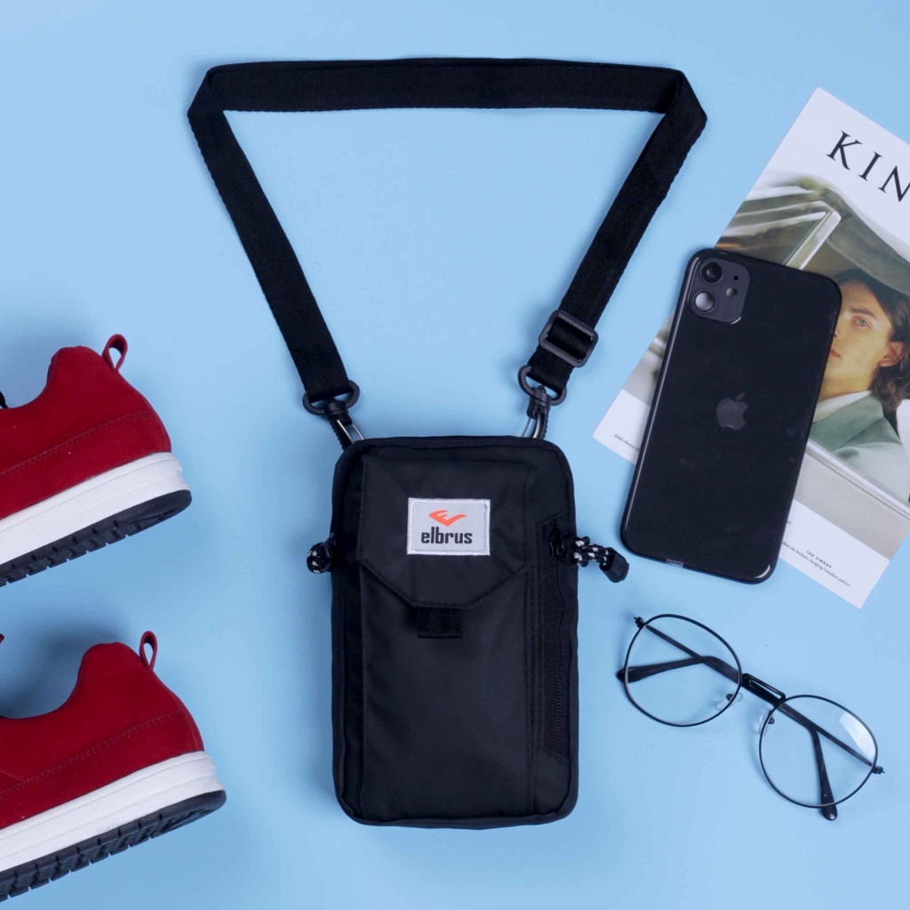 Hanging Wallet Pria Anti Air Tas Gantung Leher Mini Waterproof Dompet HP Kartu ID Card Distro Bahan 