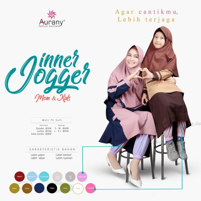 INNER JOGGER • INNER RIBB • ANAK || CELANA DALAMAN GAMIS/ROK AURANY