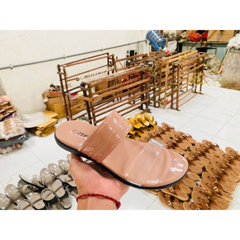 Sandal Jepit Wanita Tali Mika Jelly Bening - Sandal Slop Teplek Ozawa Original