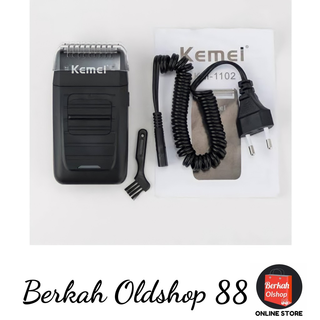 Berkah Oldshop 88 - Alat Cukur Kumis Dan Jenggot Botak Recharger - Shaver Kemei KM 1102