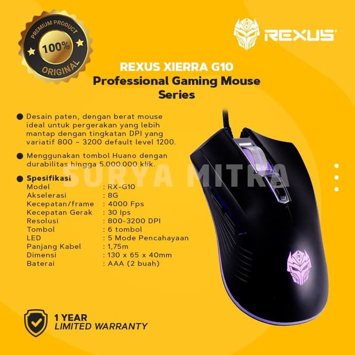 Mouse Gaming Rexus Xierra G10