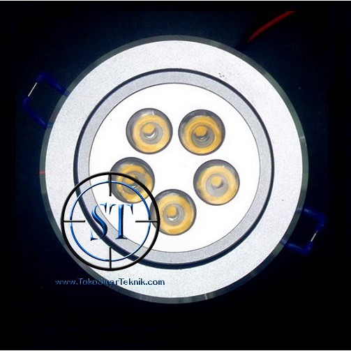 Lampu Downlight LED 5W Sorot Down Light White Putih Warm White 5Watt 5Watt 5Mata Plafon Plus Driver Travo Led Langsung Pakai Listrik AC 220v
