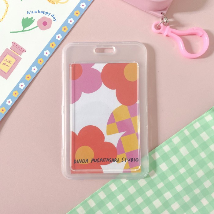 

Berkualitas Pink Picnic Lanyard With Stickers And Card Case Trendi