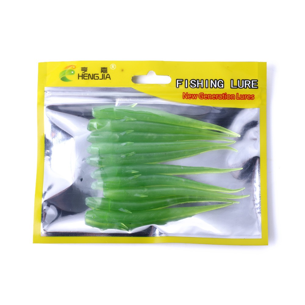 Hengjia 10 Pcs Umpan Pancing Soft Bait Bentuk Cacing Ukuran 10.5cm 3.5g