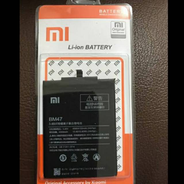 Baterai batre xiomi redmi 4x Bm47 original