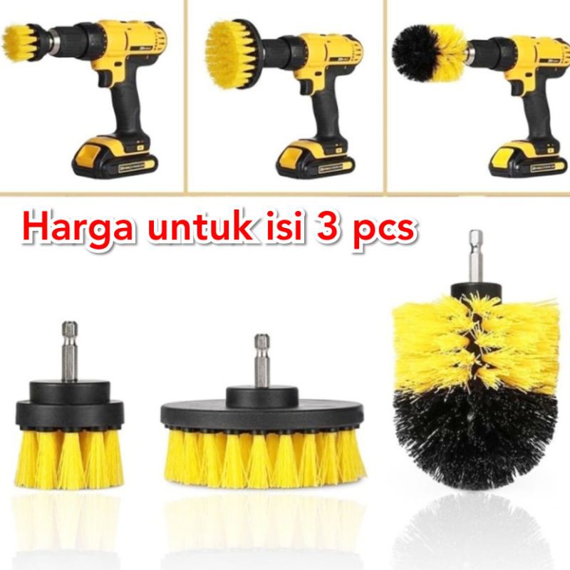 mata bor sikat 3 pcs bor sikat aksesoris bor power scrubber