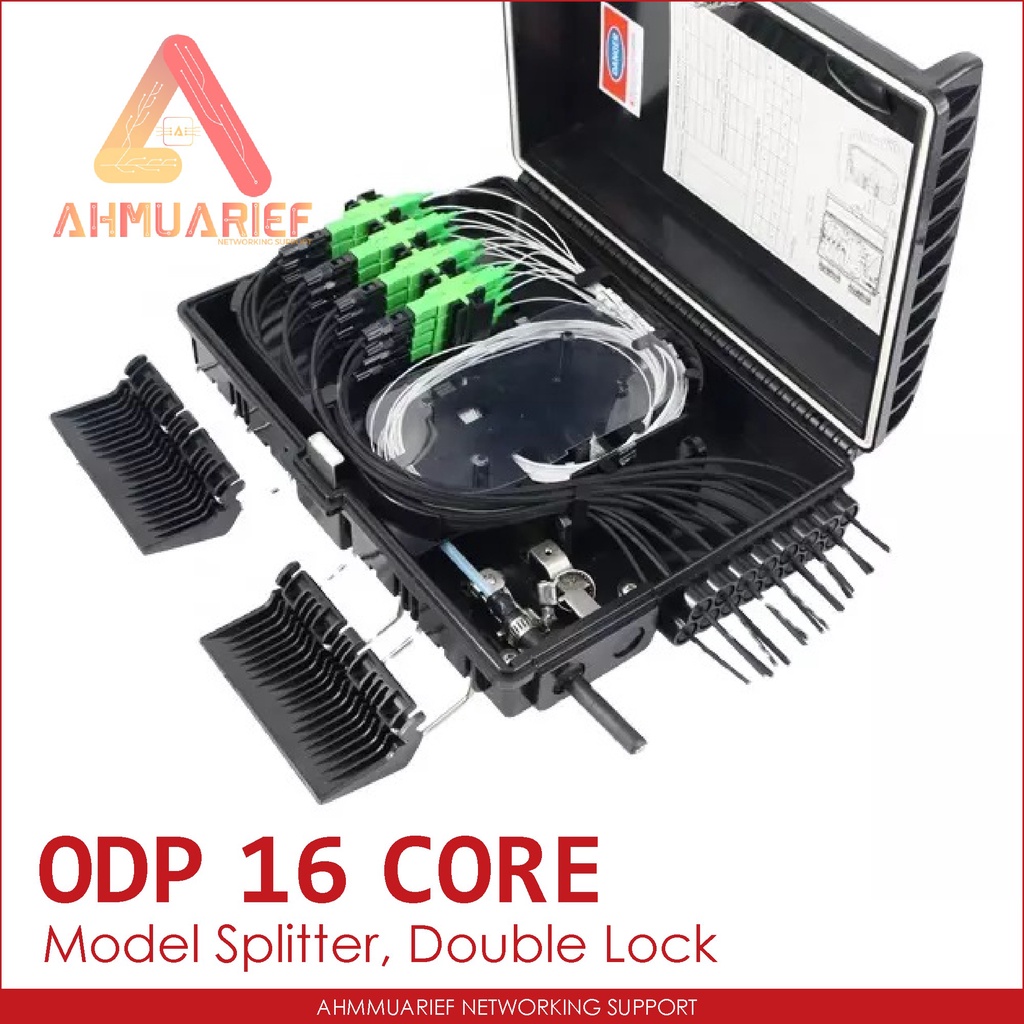 Model Sunsea ODP FDB ODB 16 Core Model Adapter Splitter Double Lock Pole Tiang Fiber Optik Box Kotak Fiber Optic Kosongan